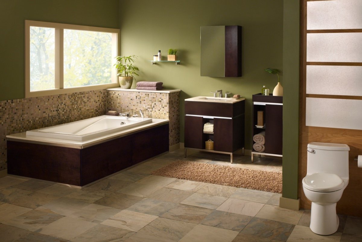 Ванна в оливковых тонах