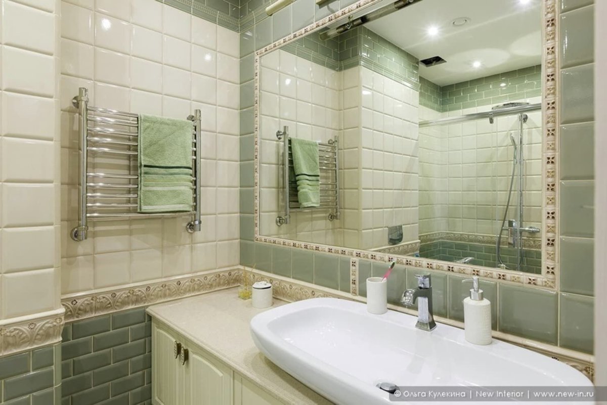 Ванная комната в оливковом цвете