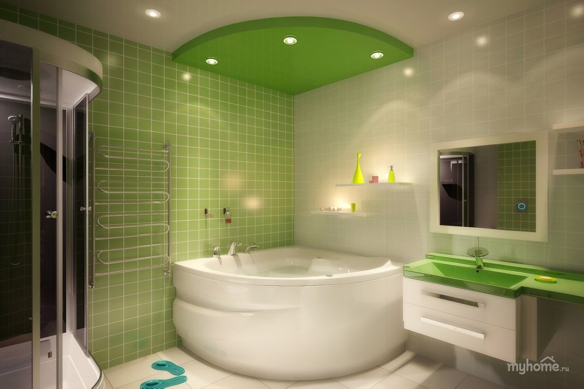 Ванная комната в кислотном цвете