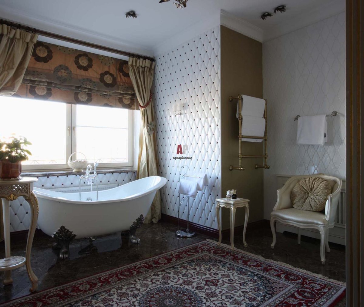 Черно бежевая ванная комната