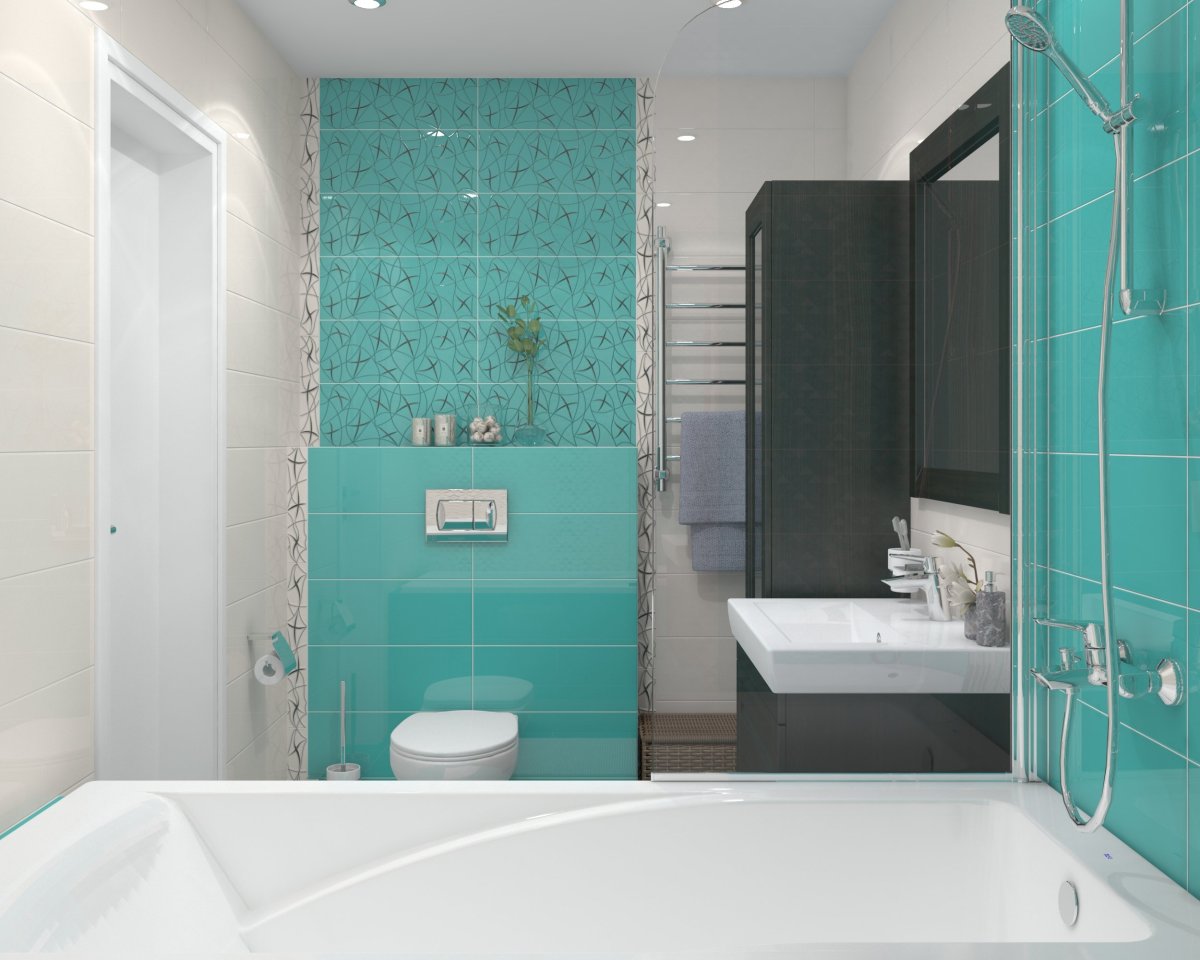 Плитка для ванной комнаты бирюзовая