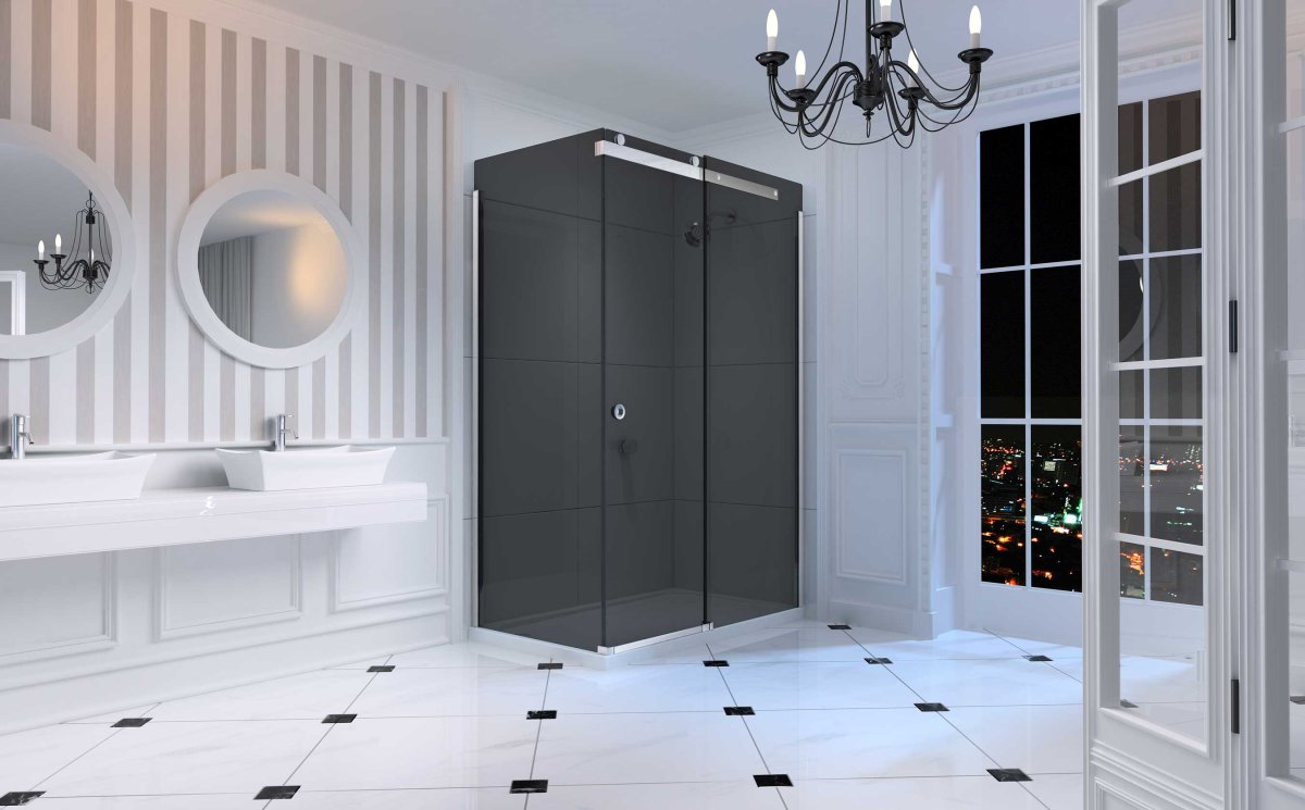 Black and White Shower Room