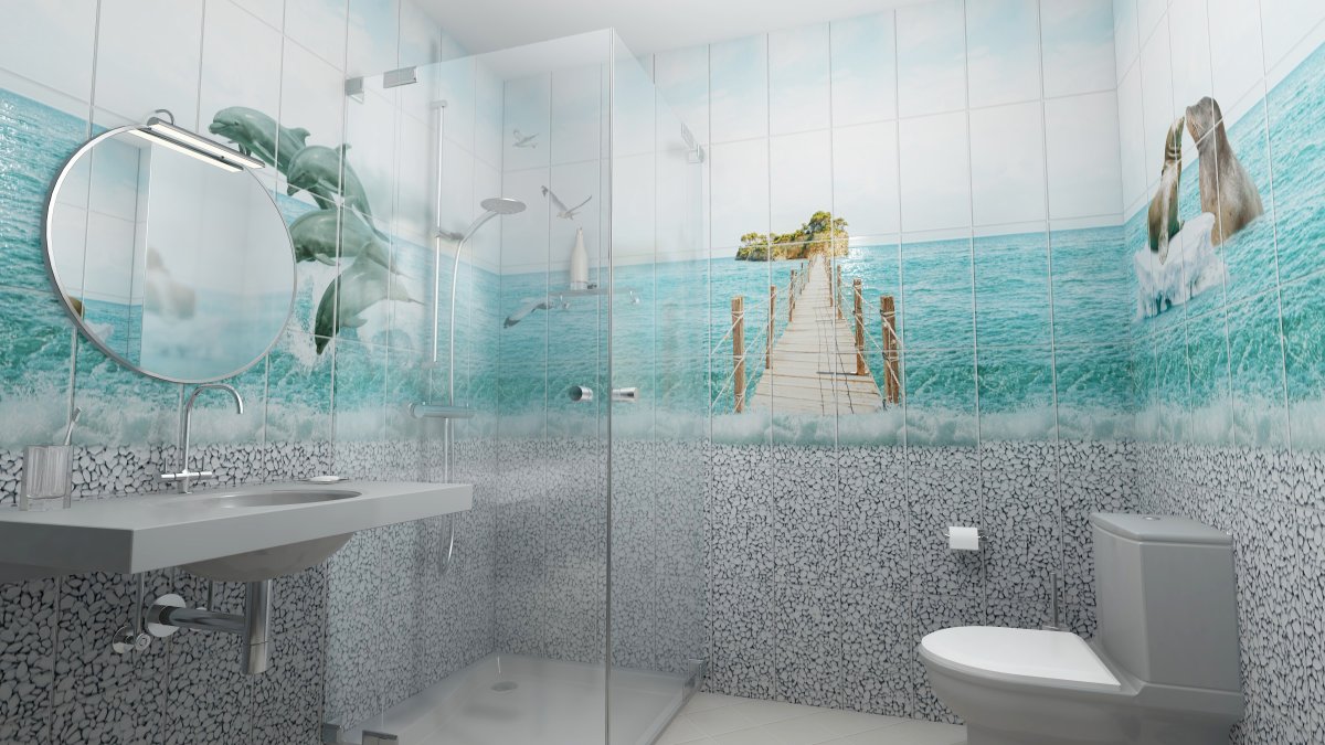 Плитка с дельфинами для ванной