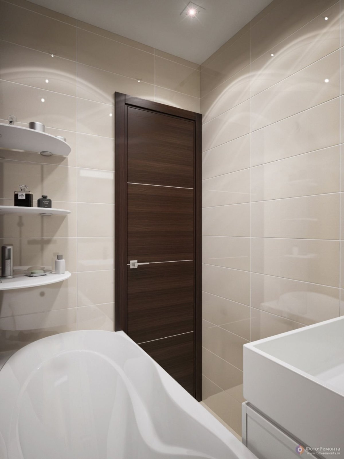 Бело коричневая ванная