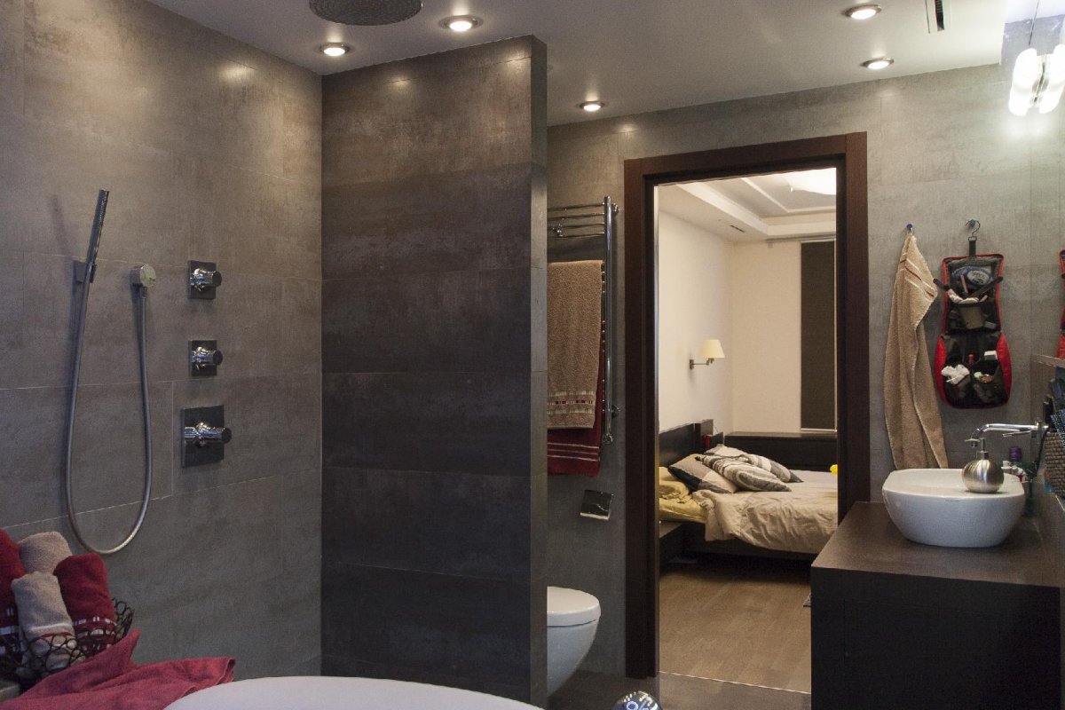 Черная ванная комната