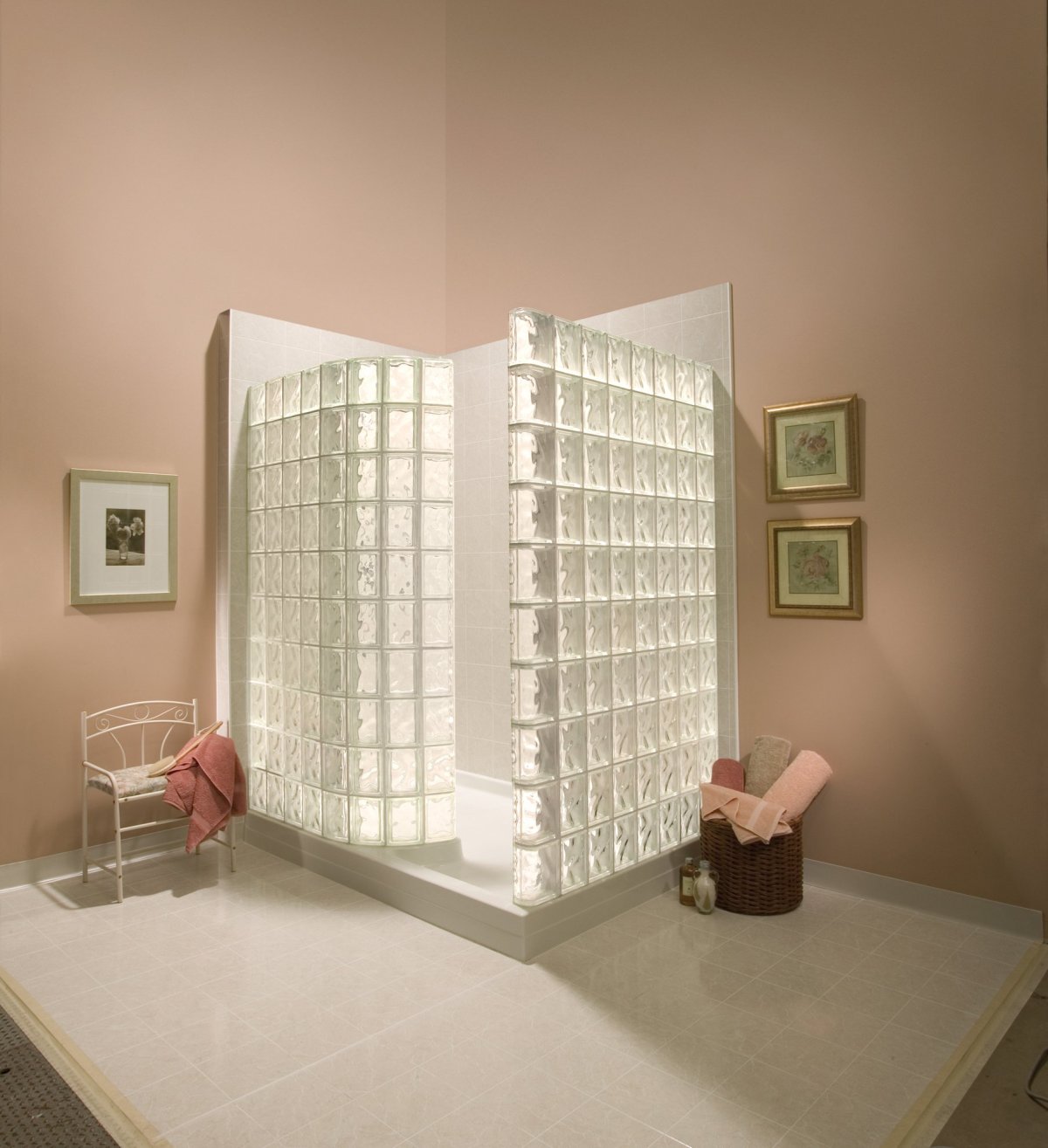 Душевые из стеклоблоков