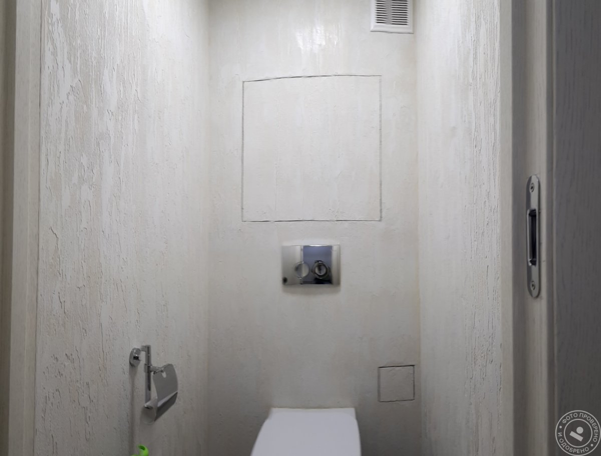 Венецианская штукатурка под мрамор в туалете