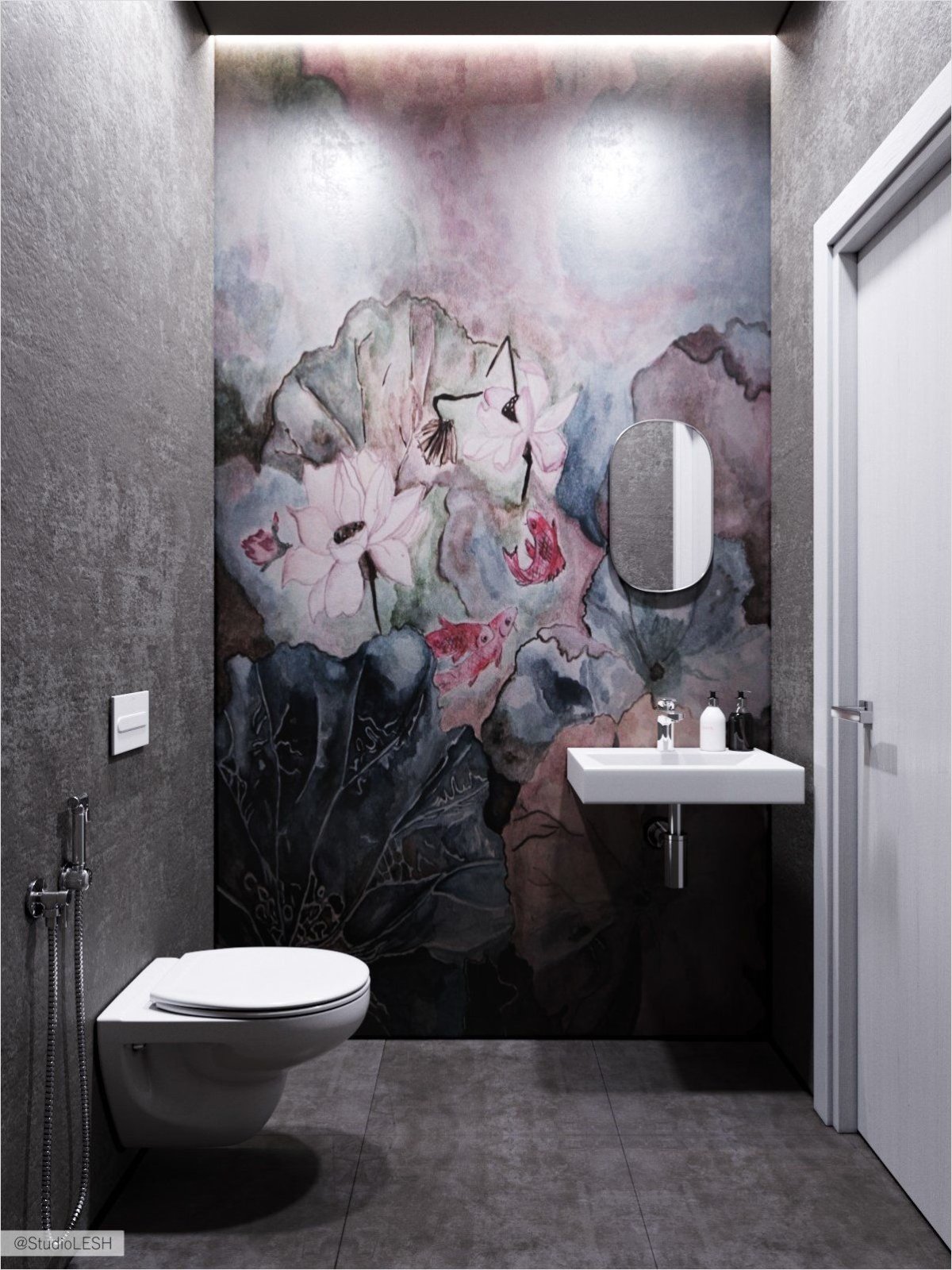 Отделка туалета декоративной штукатуркой