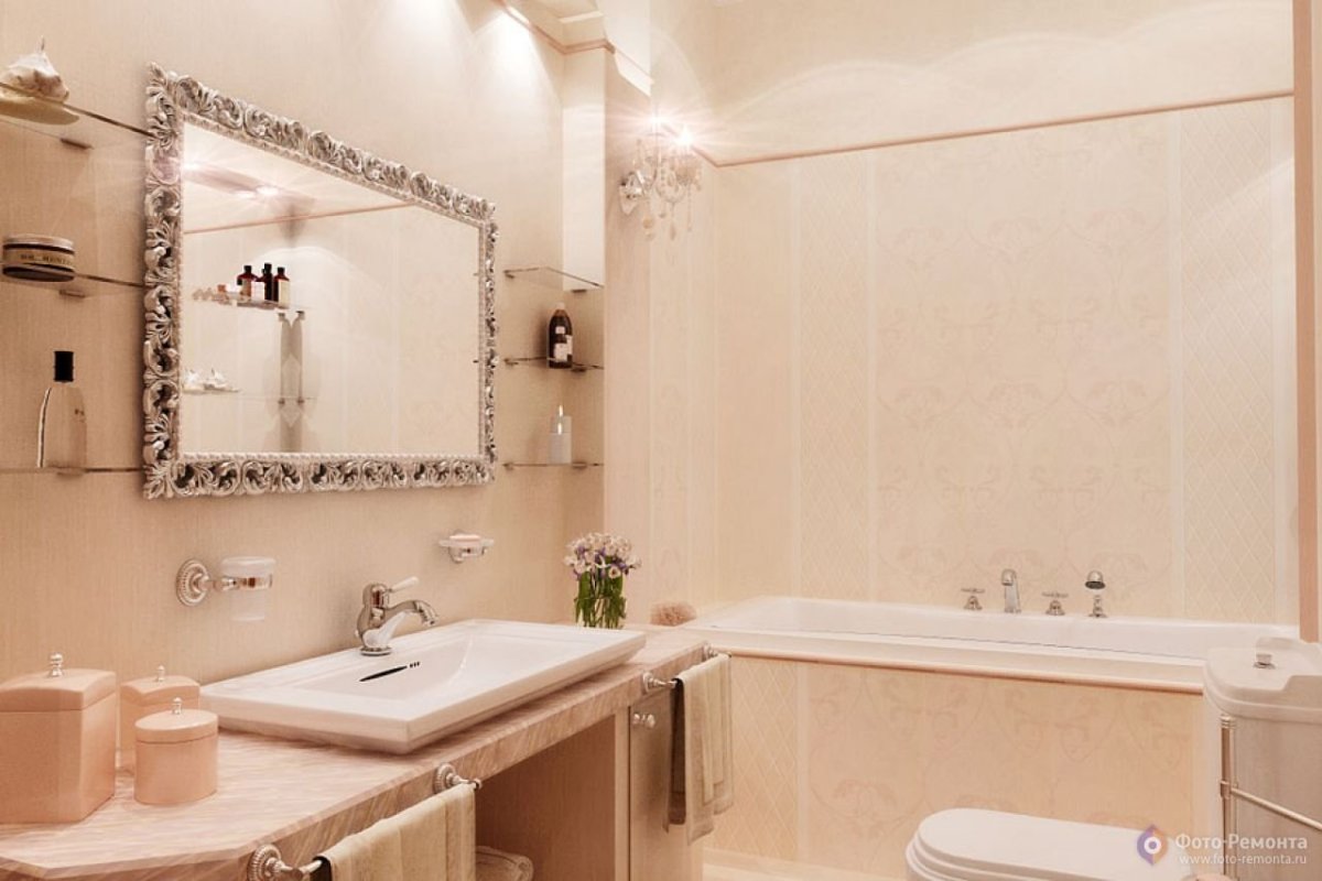 Ванные комнаты в бежевых тонах