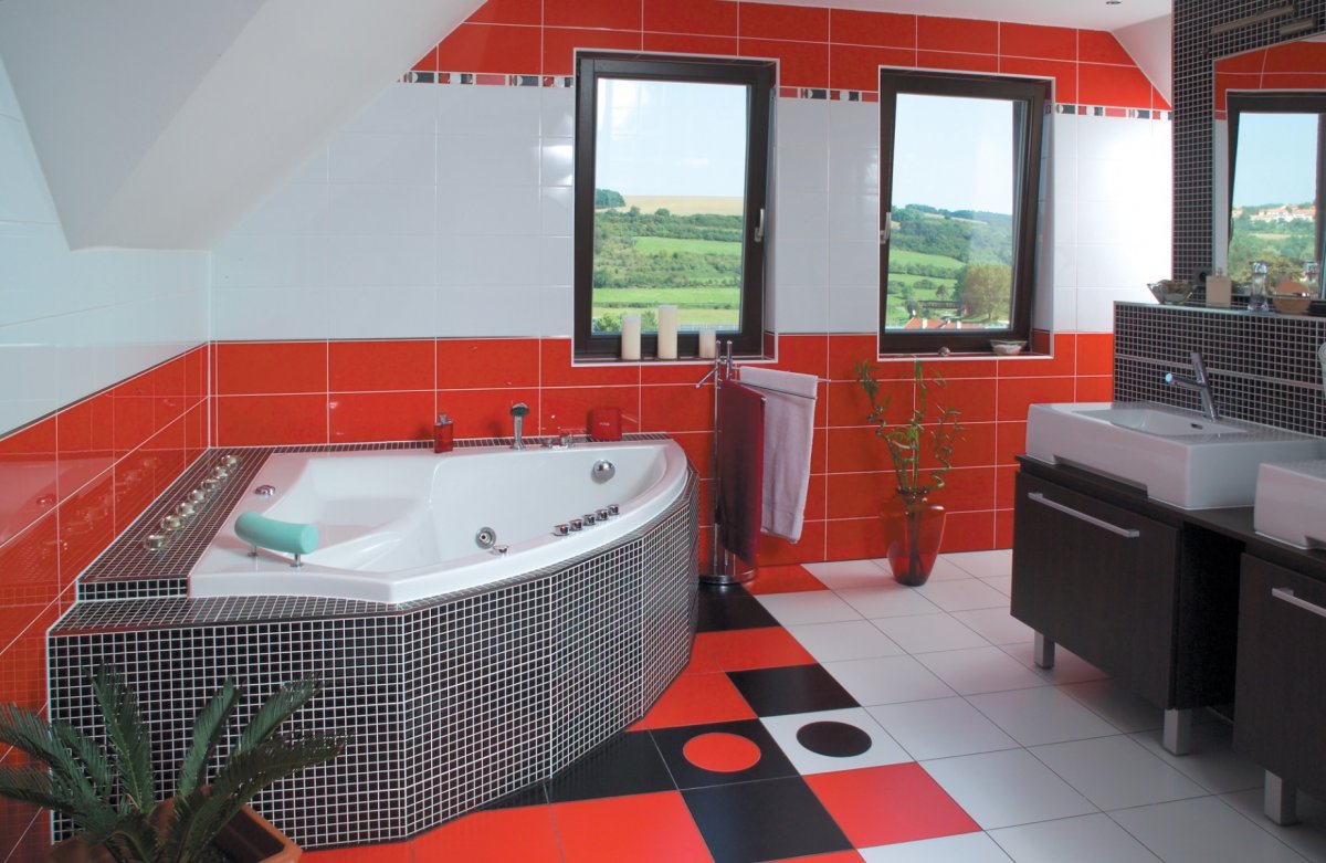 Ванная комната в Красном стиле