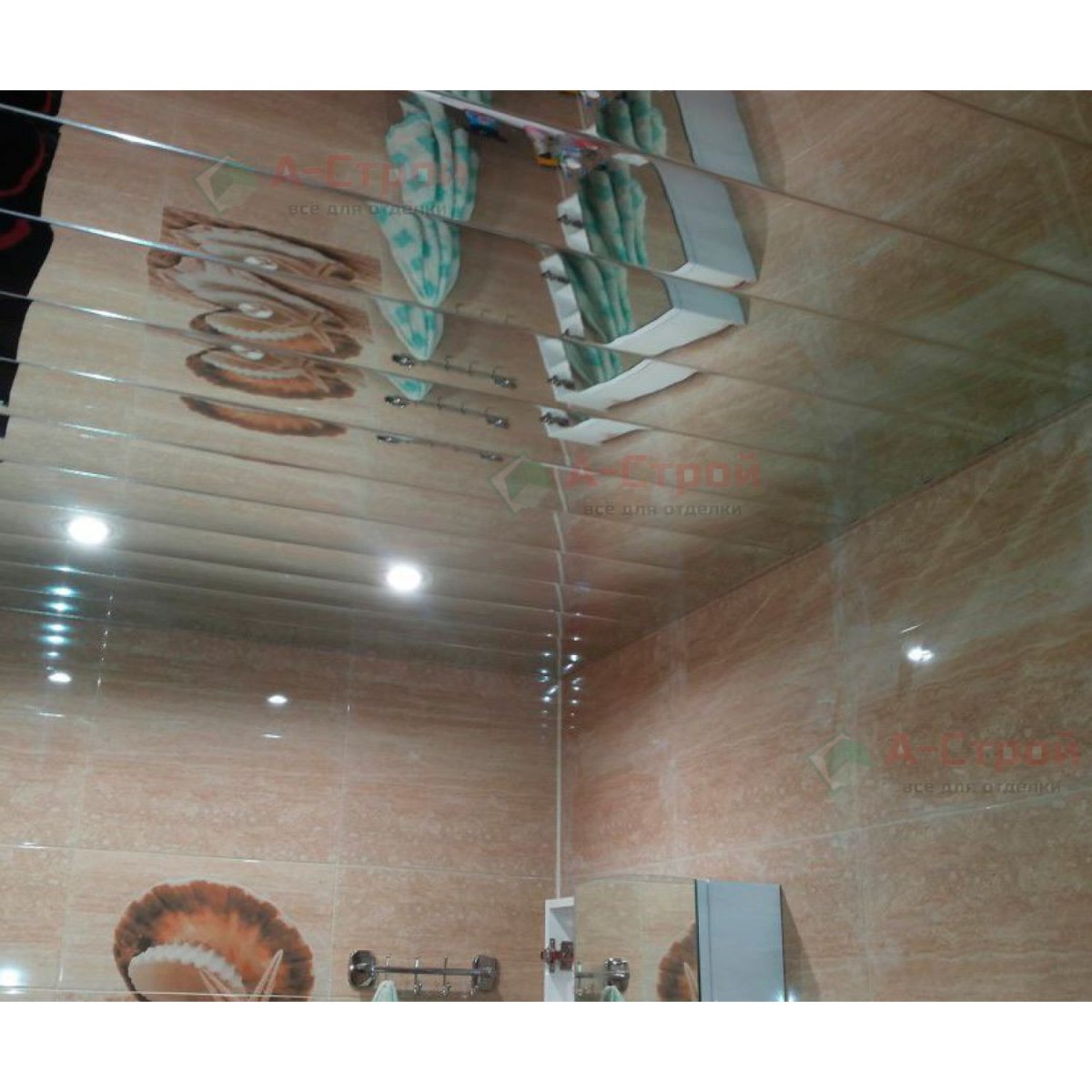 Реечный потолок хром зеркальный