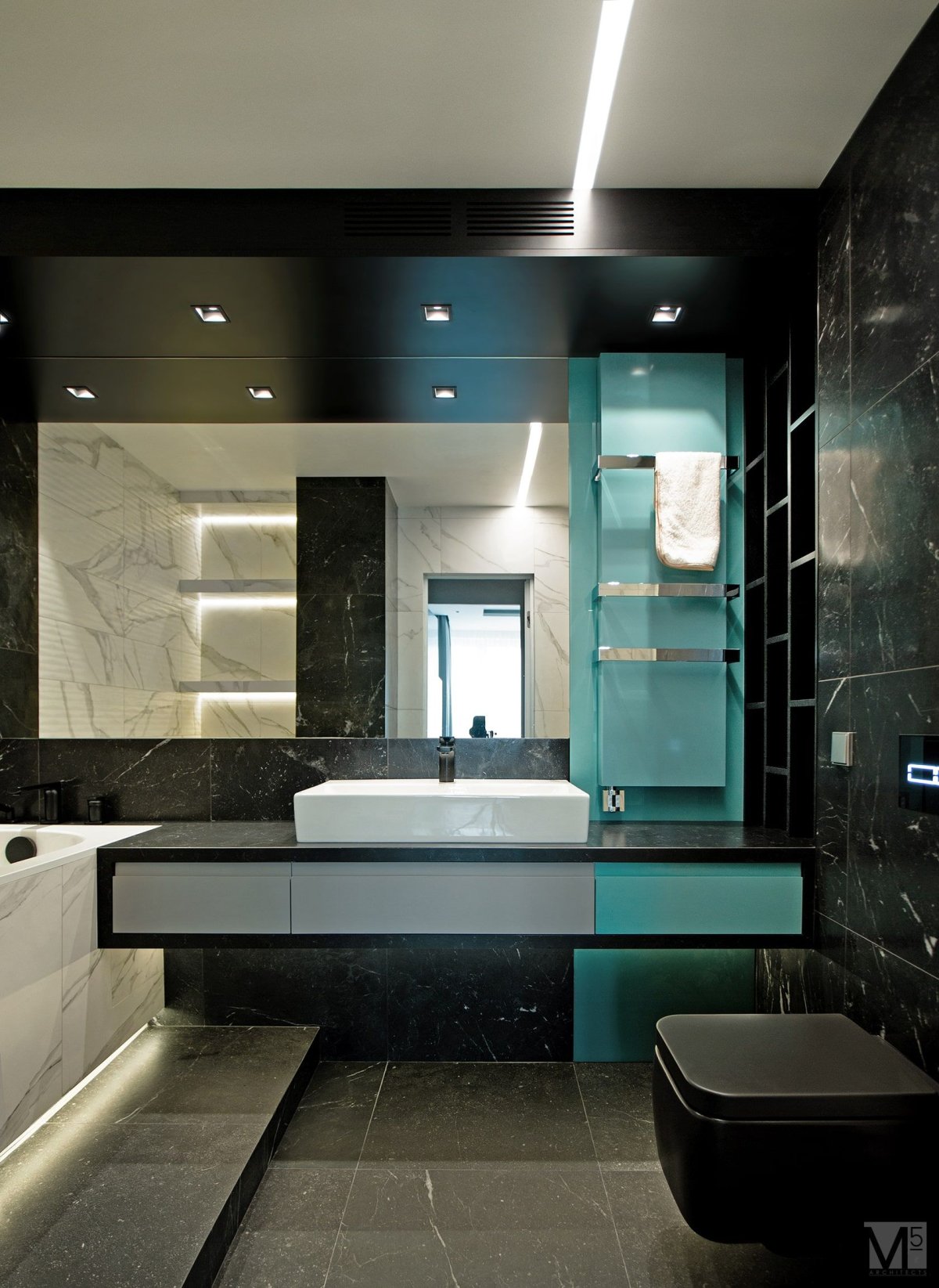 Ванная комната в темном стиле