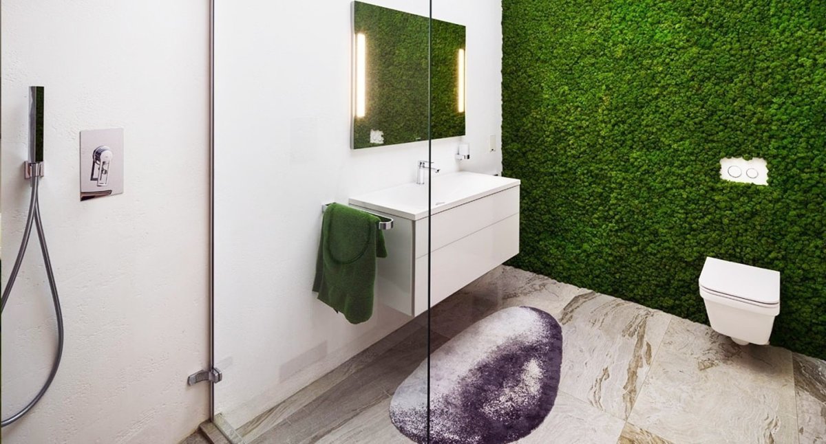 Искусственный газон в ванной