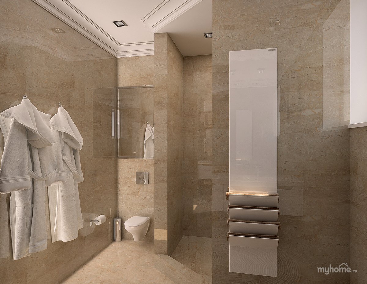 Ванная комната под мрамор бежевый