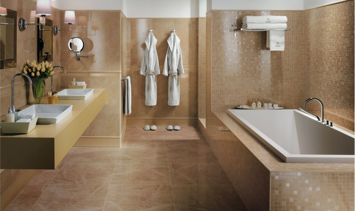 Ванные комнаты под мрамор