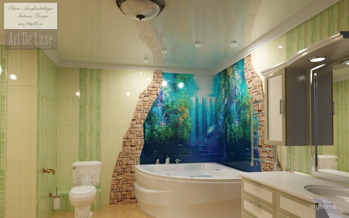 Ванная в стиле водопада