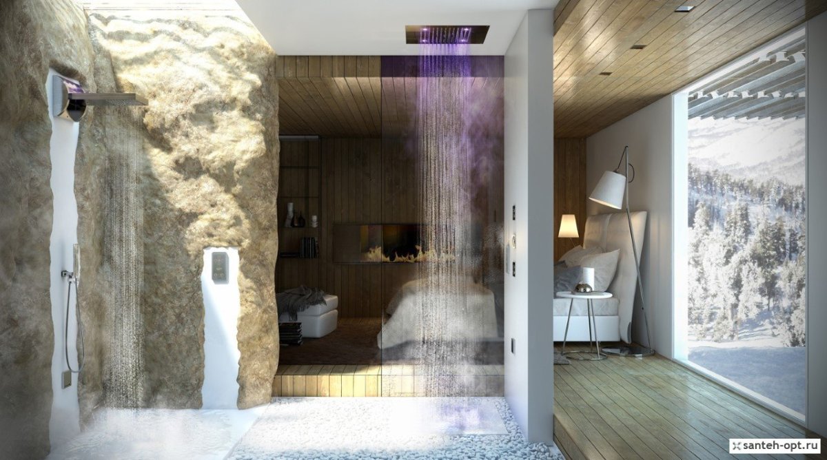 Необычная душевая комната