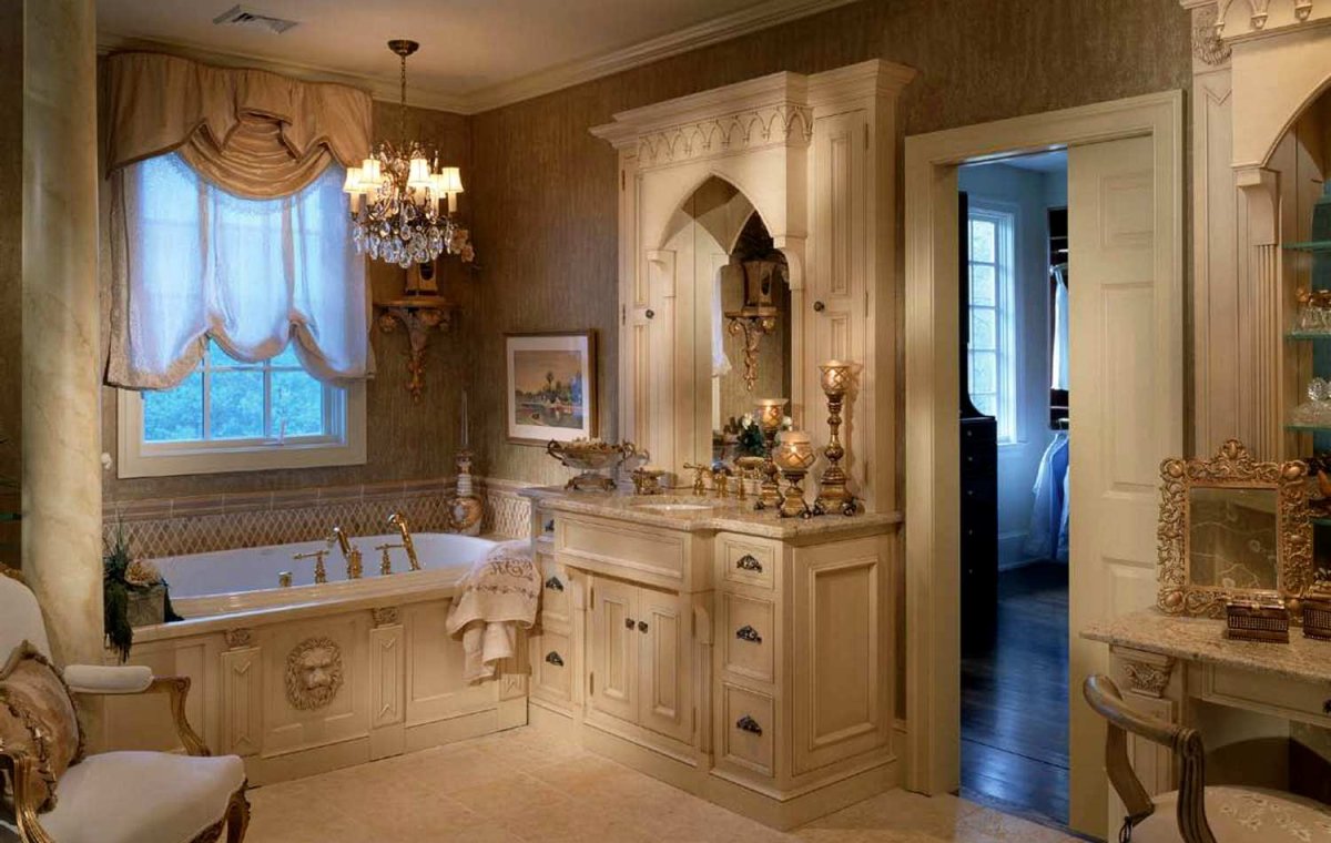 Викторианский стиль интерьера ванной комнаты