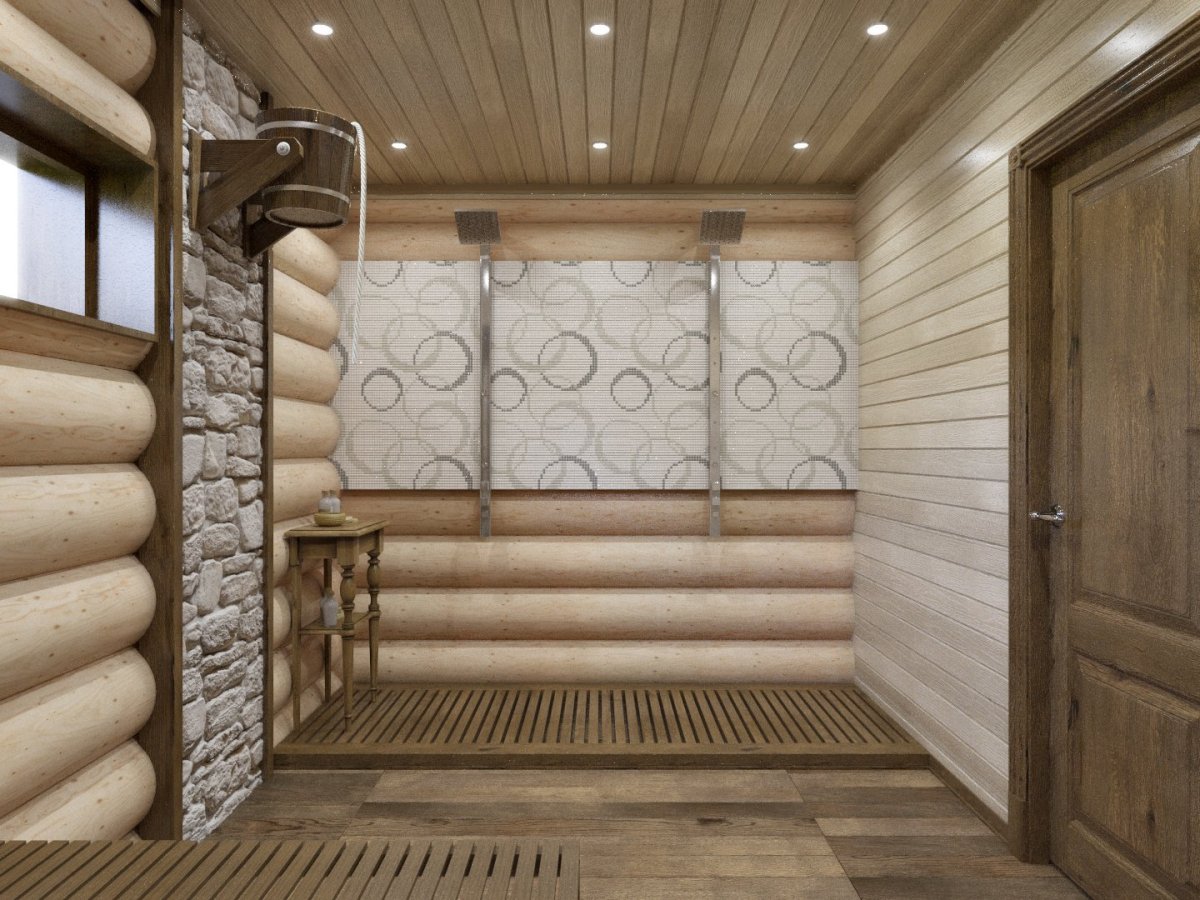 Отделка бани из бруса внутри