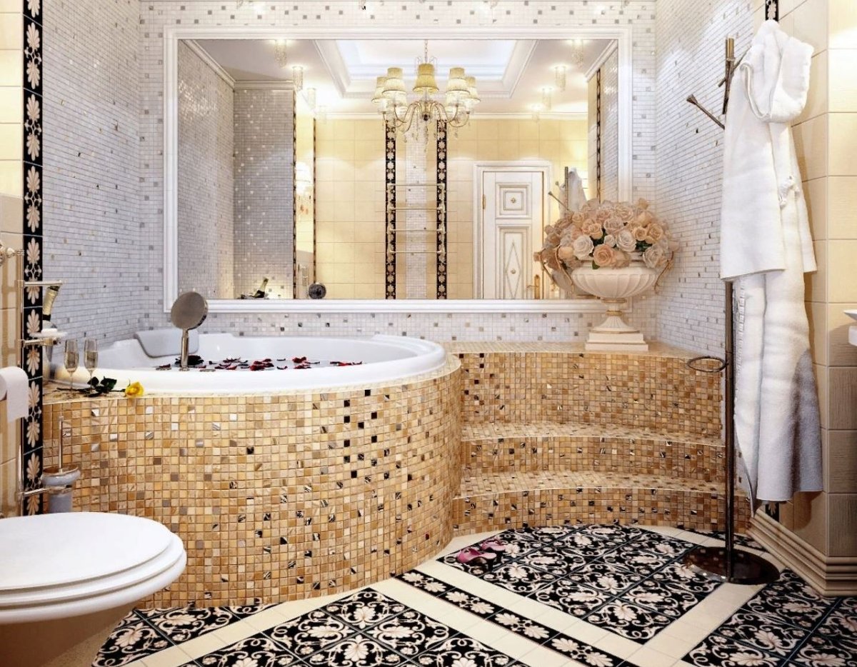 Санузел с мозаикой