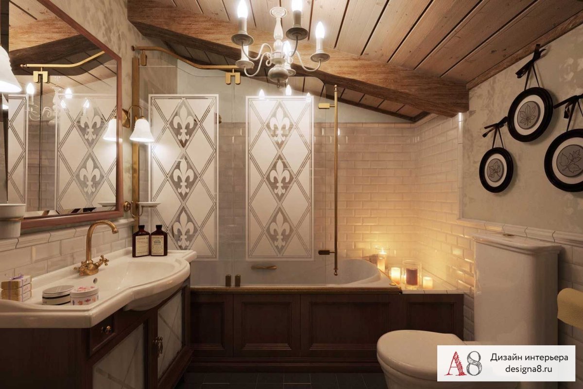 Санузел в стиле Шале