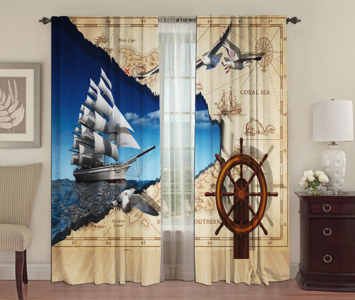 Шторки для ванны Shower Curtain море