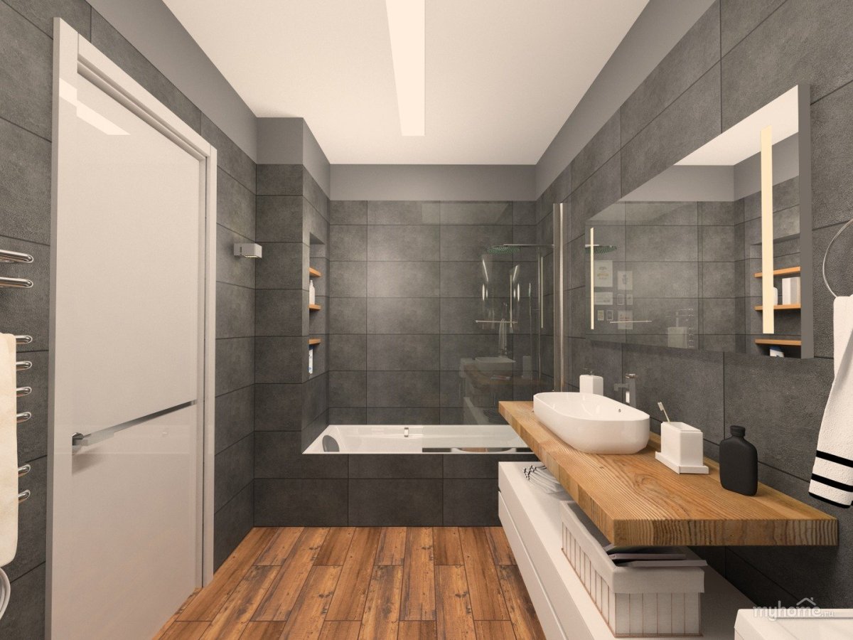 Ванная в сером стиле