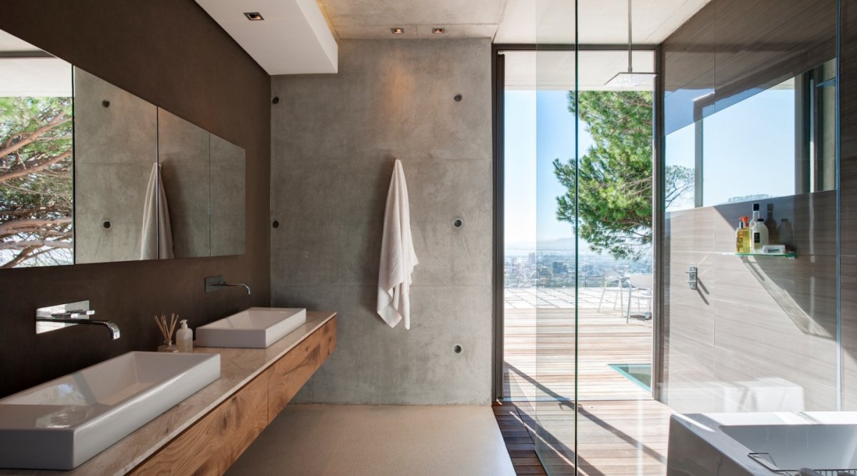 Бетонная ванная комната