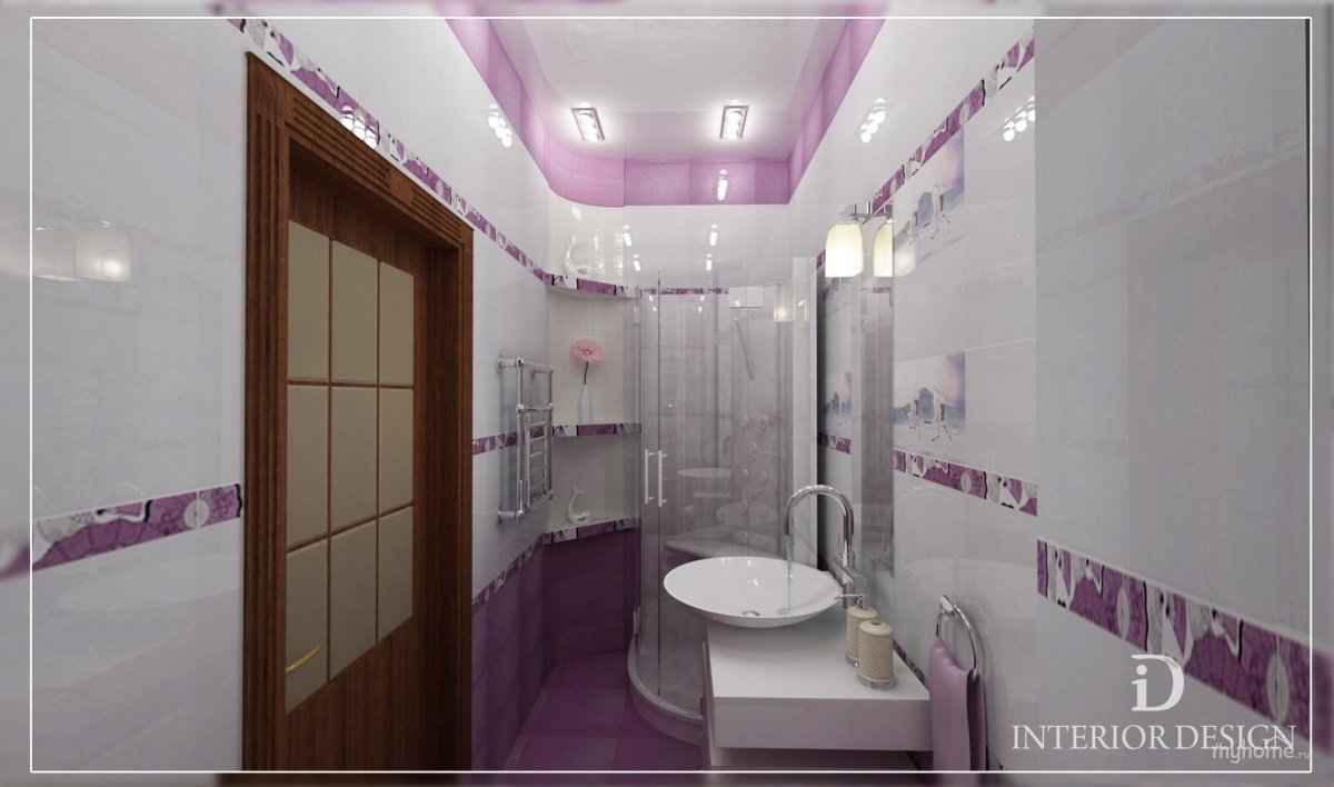 Ванная в сиреневых тонах
