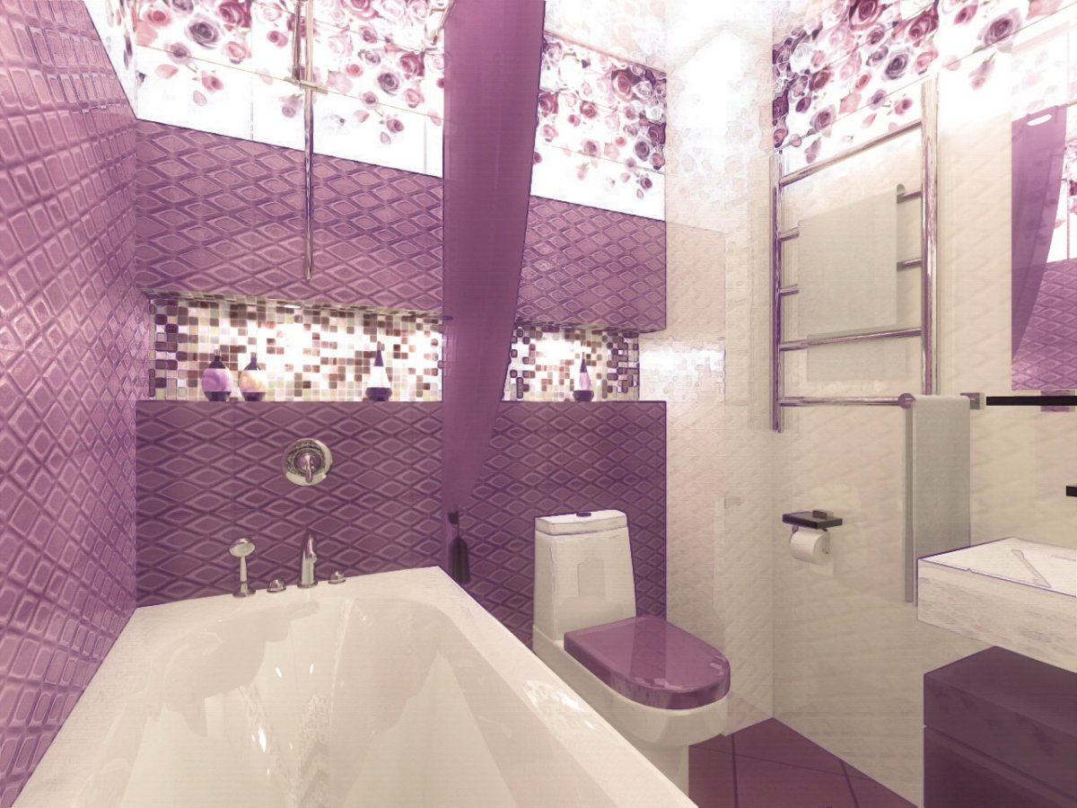 Фиолетовый розовый ванной