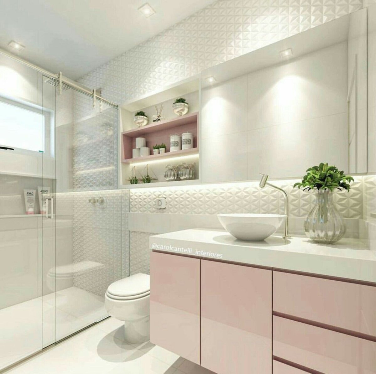 Ванная комната в постельных тонах