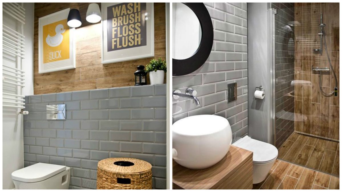 Отделка туалета деревом