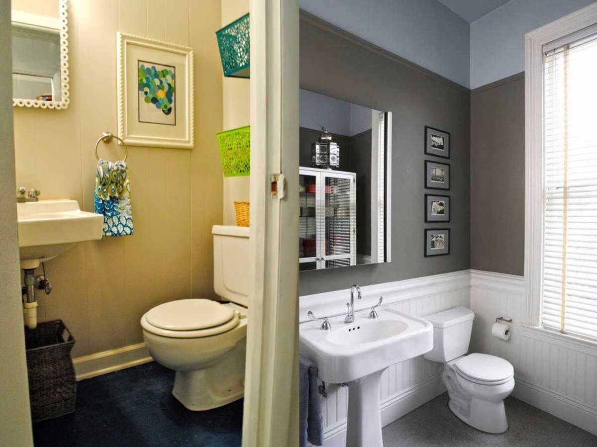 Туалетная комната без плитки