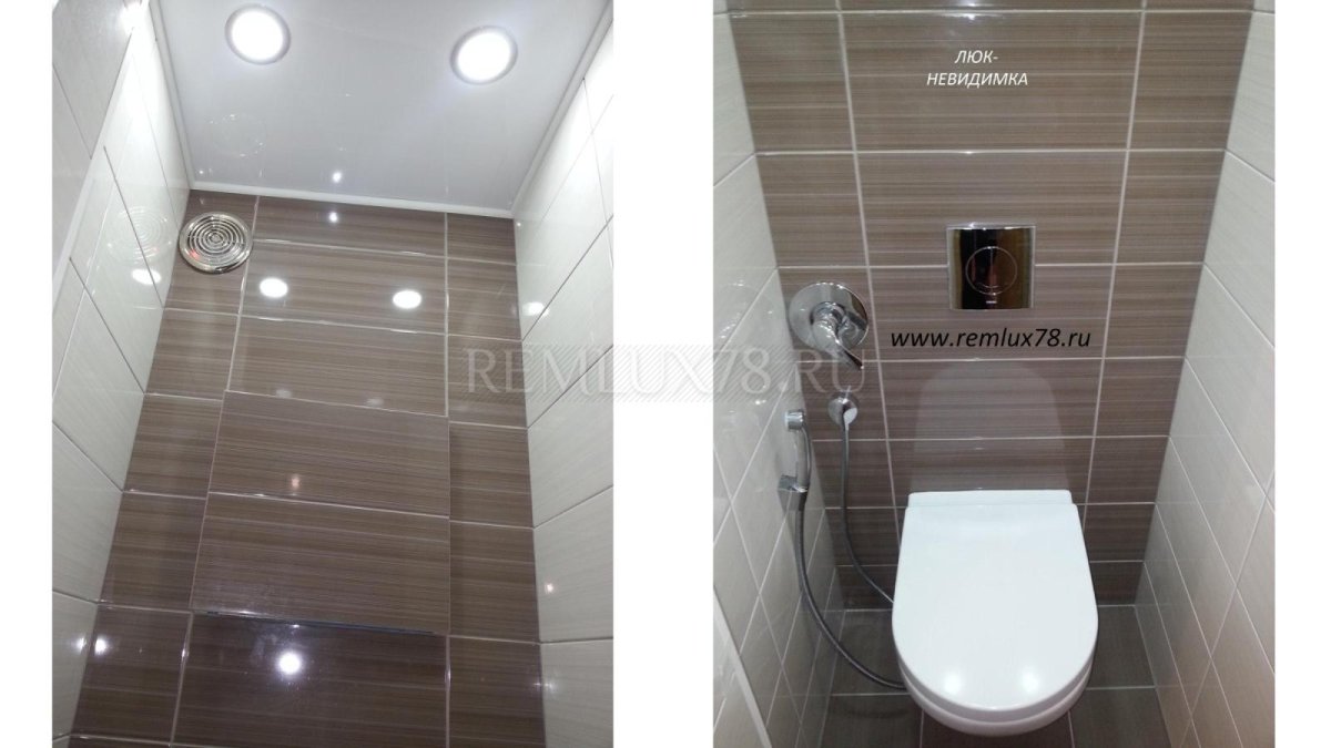 Плитка зебрано в интерьере маленького туалета