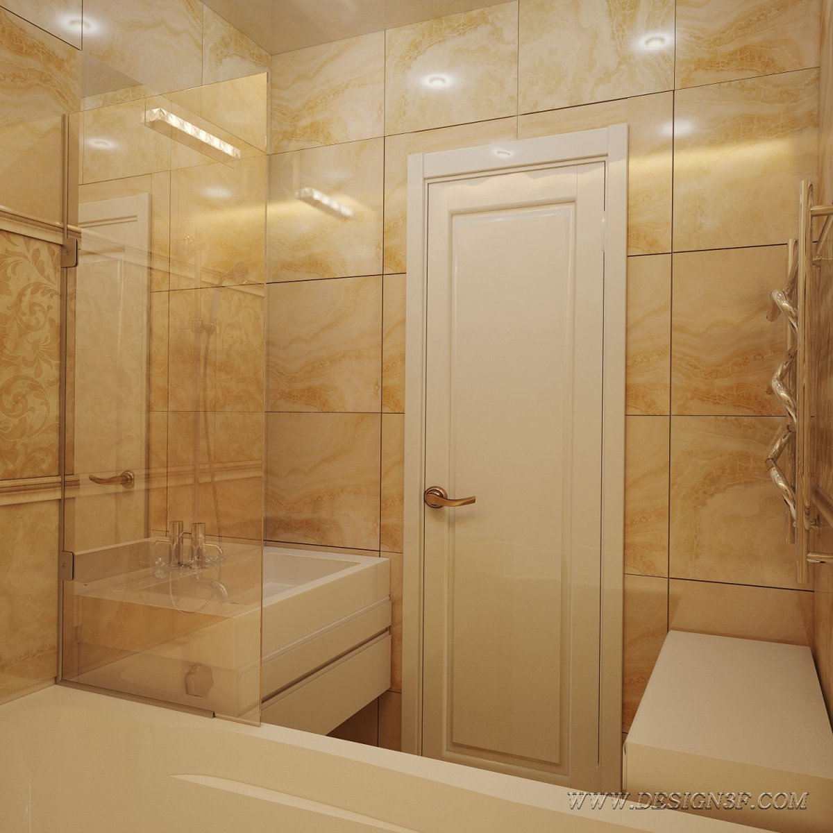 Ванная в цвете бледно-песочный