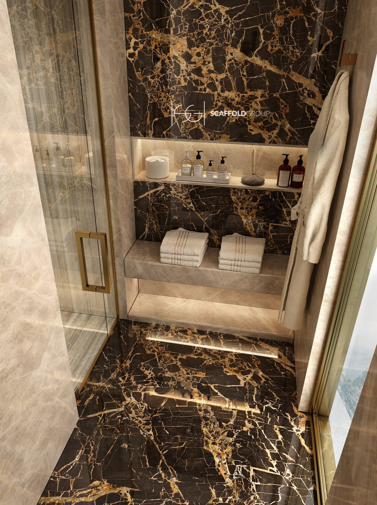 Маленький туалет в мраморе