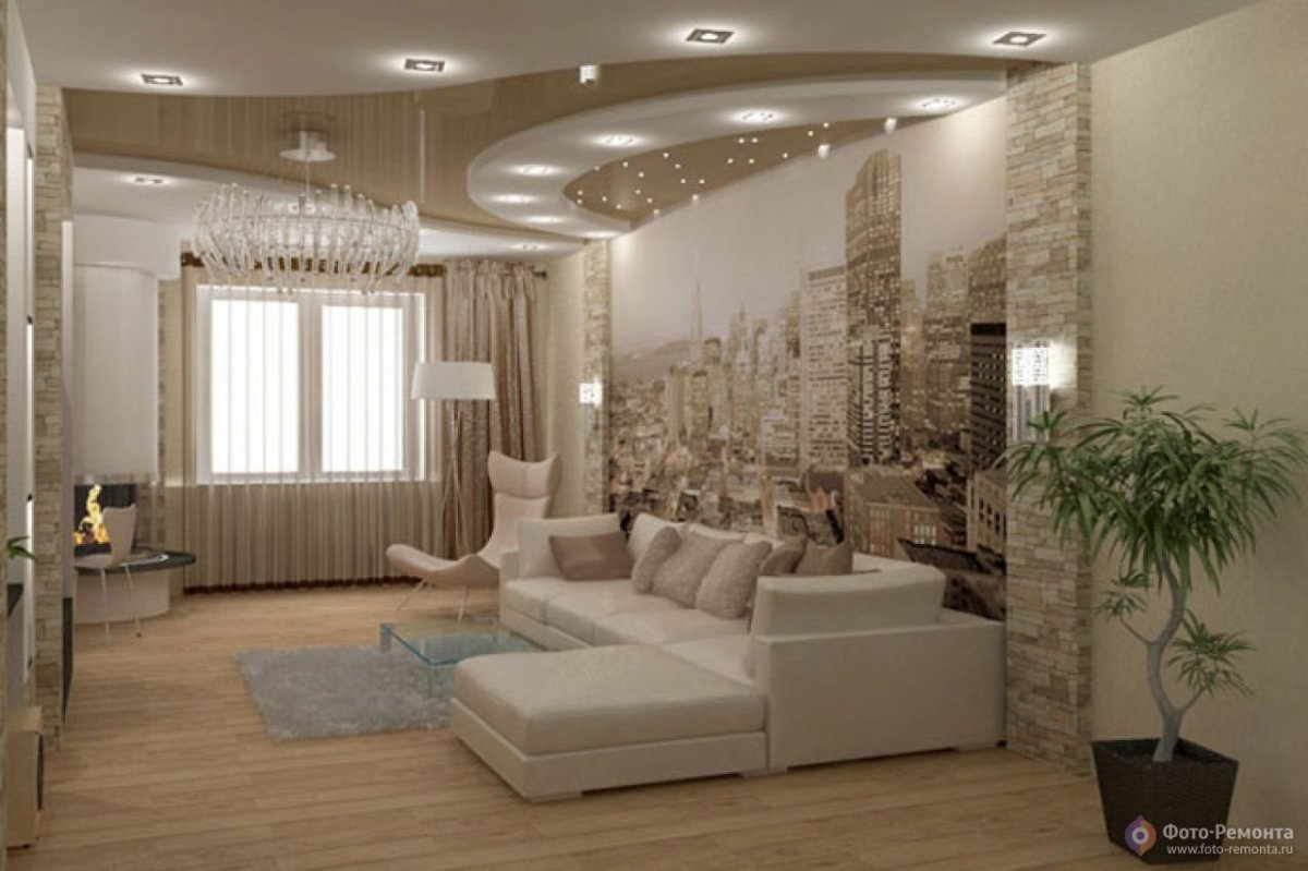 Красивый интерьер зала в квартире