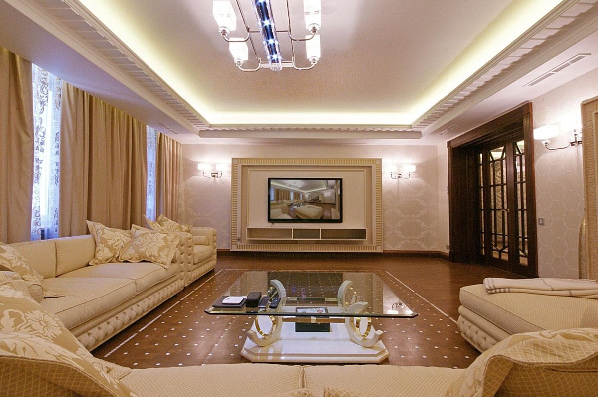 Дизайн ремонта зала в частном доме