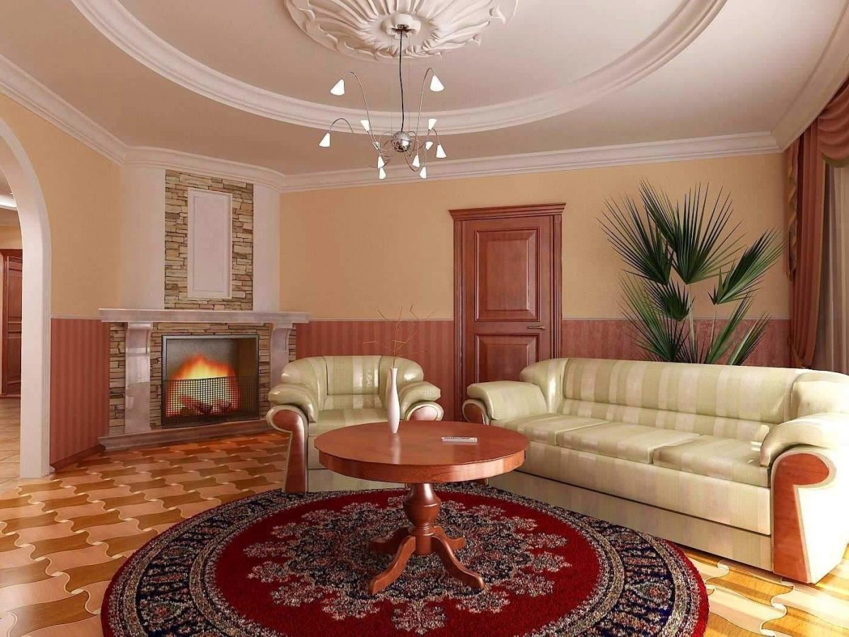 Гостиная в частном доме обои