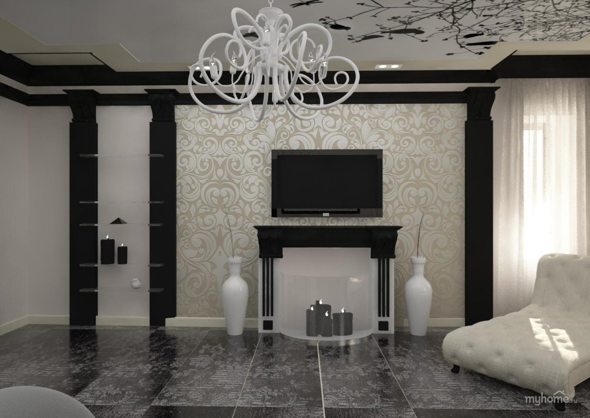 Обои для зала в частном доме