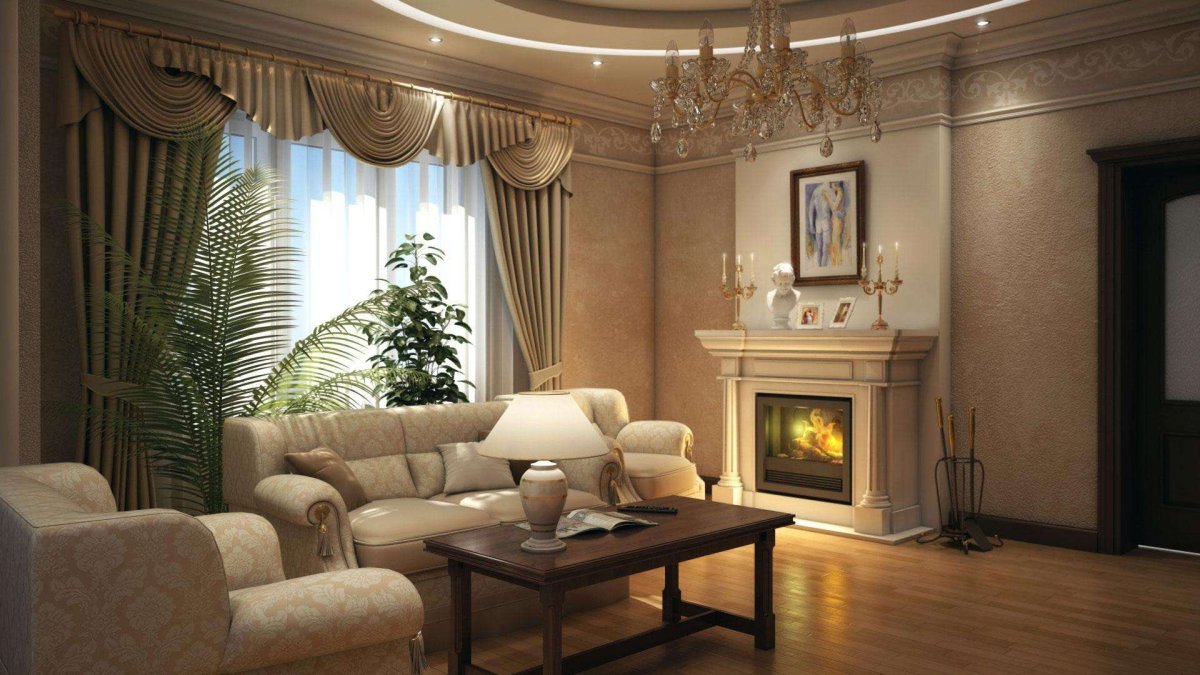 Красивые обои для гостиной