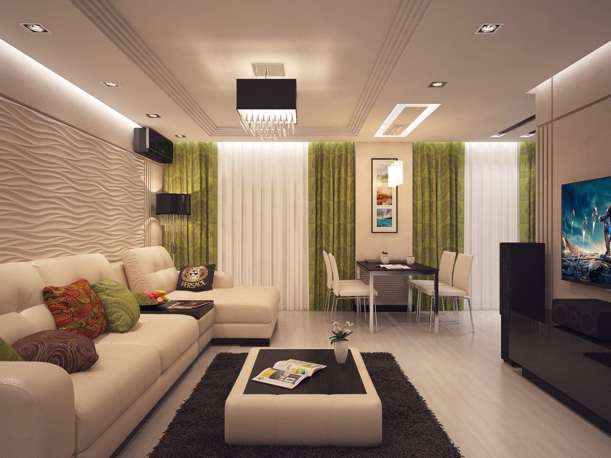 Современный интерьер зала