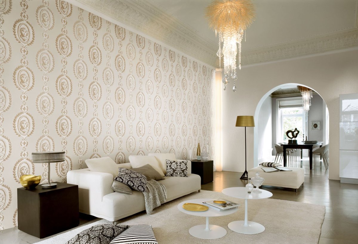 Модные обои для гостиной