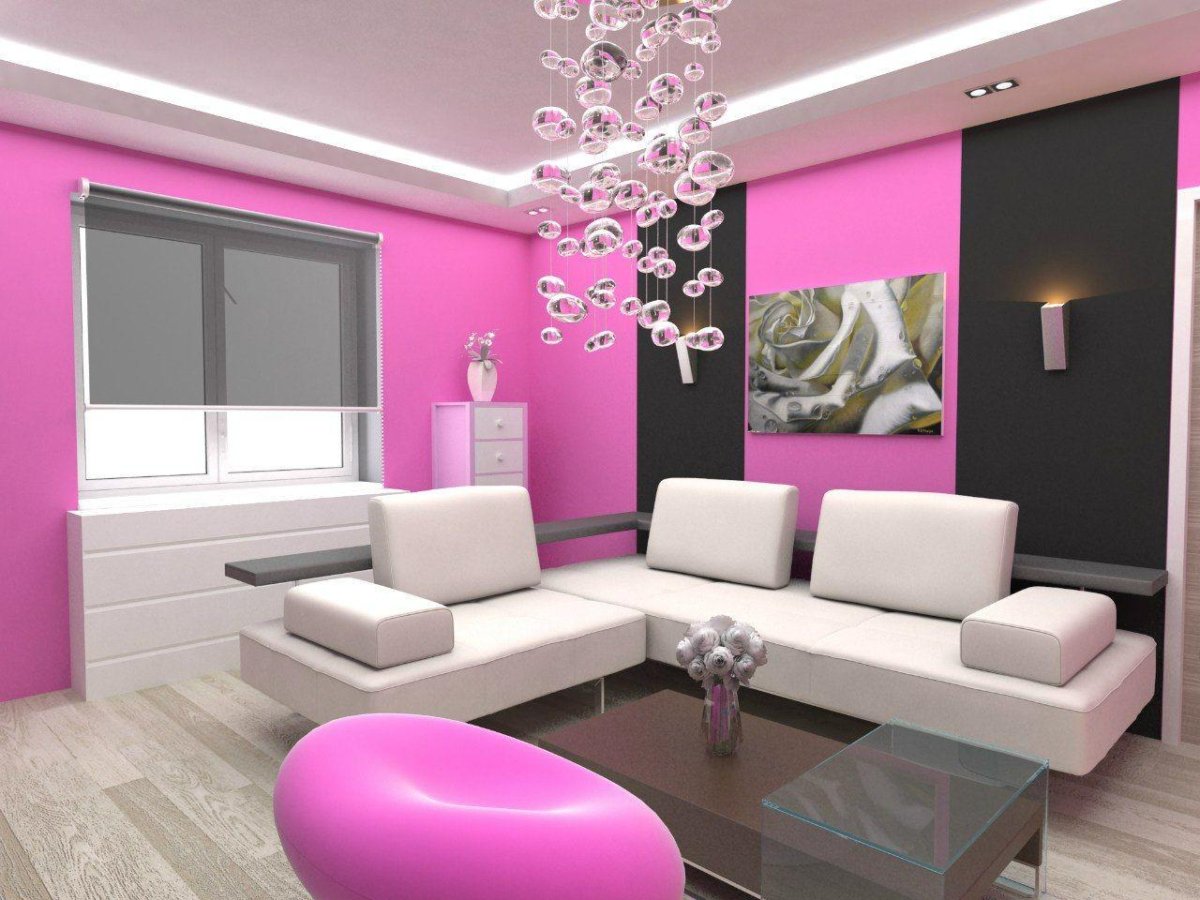 Гостиная в сиреневых тонах