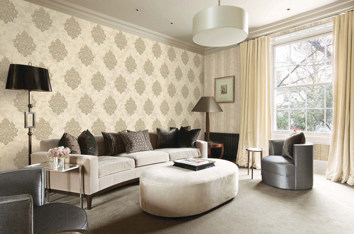 Расцветки обоев для зала