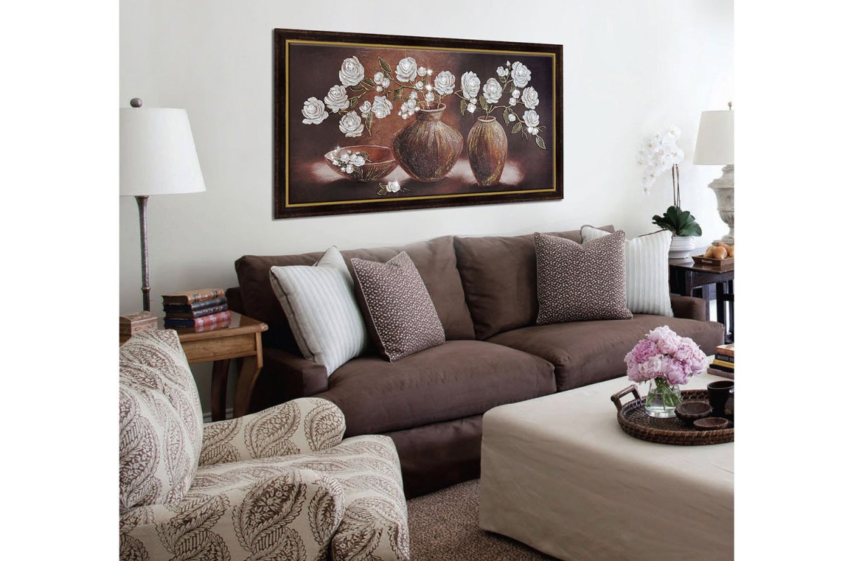 Репродукция в раме 115х65 см Натюрель с декором #80311208