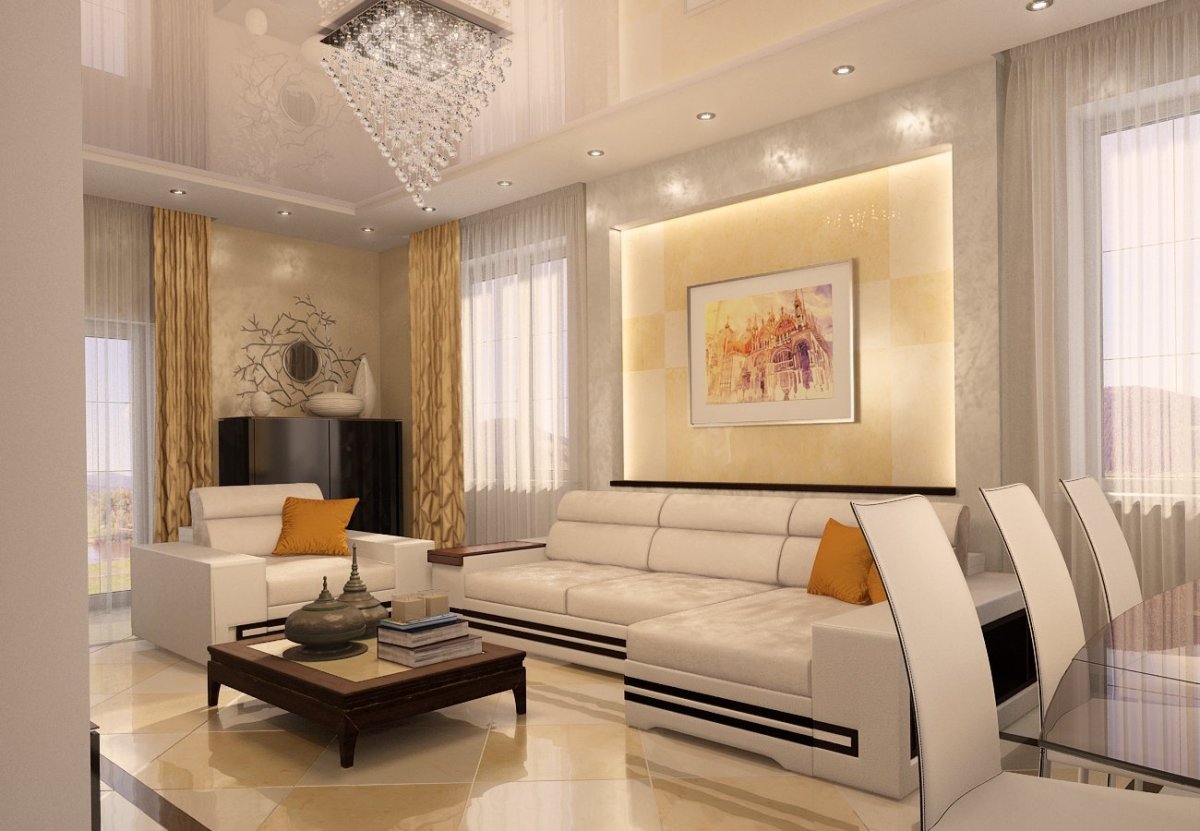 Современный интерьер в зале