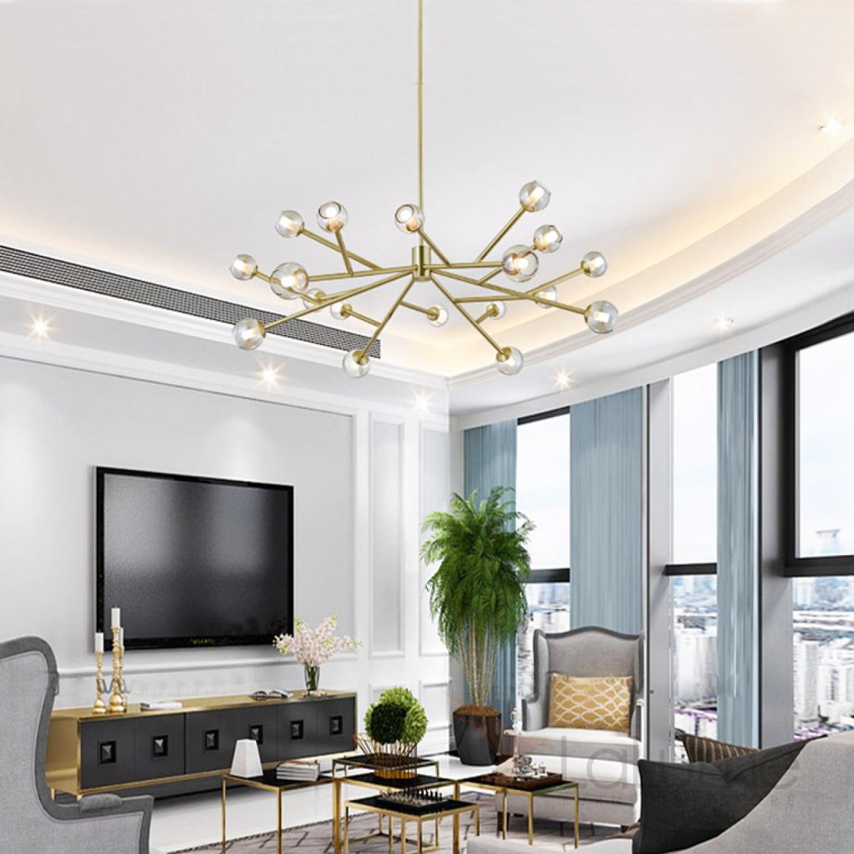 Шикарные люстры для гостиной