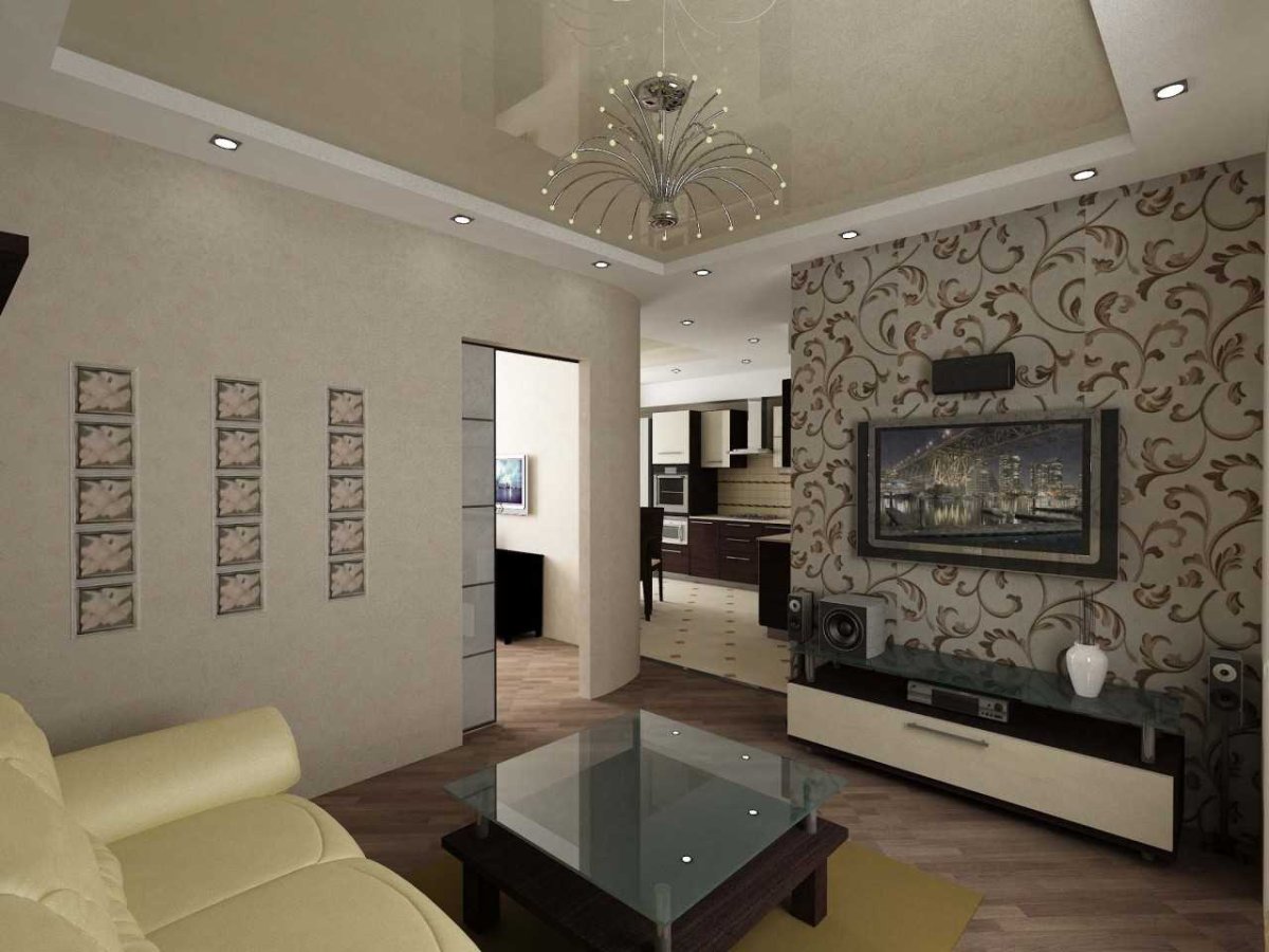 Натяжные потолки для зала в квартире