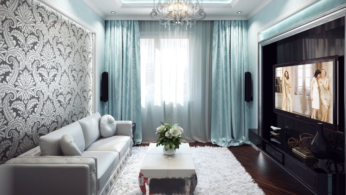 Простой интерьер зала